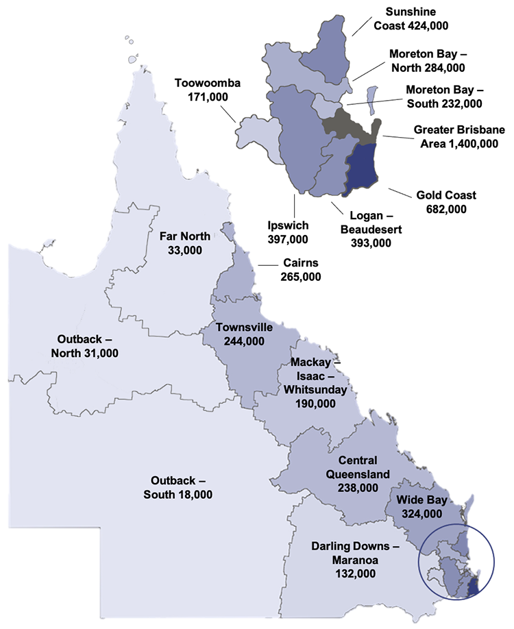 Queensland’s population by region