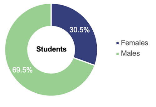 Chart showing proportion of reported bullying incidents by gender, 2023