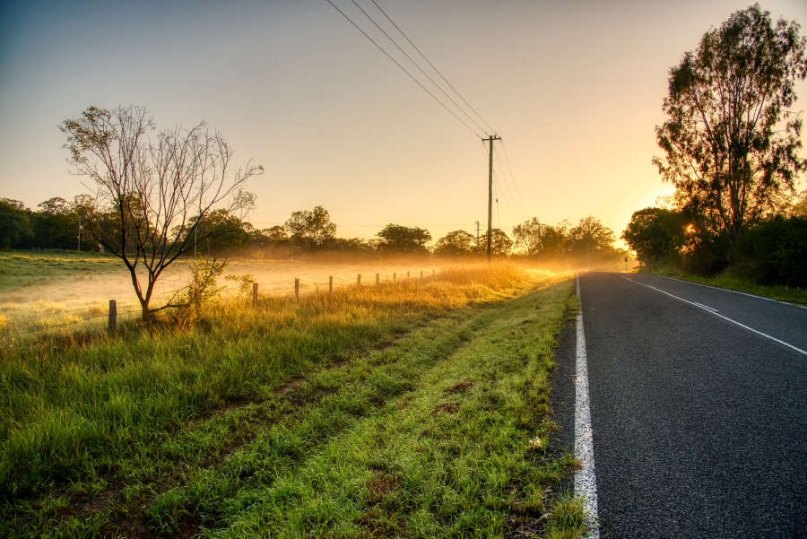 Image of ipswich roadside at sunrise