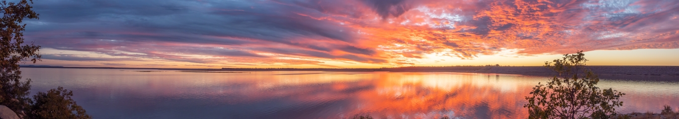 Image of sunset over lake near Emerald.